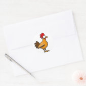 Funny rooster ronde sticker (Envelop)