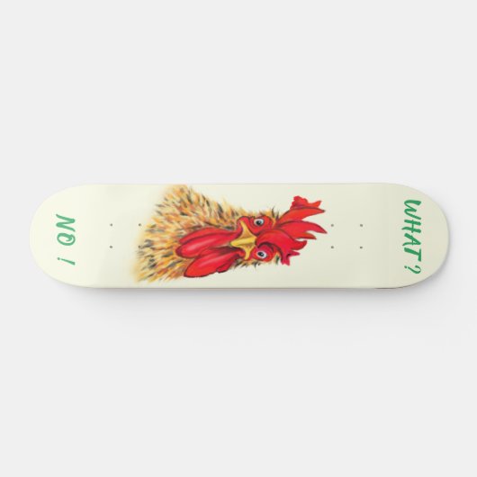 Funny Rooster Skateboard Custom Text (Horizontaal)