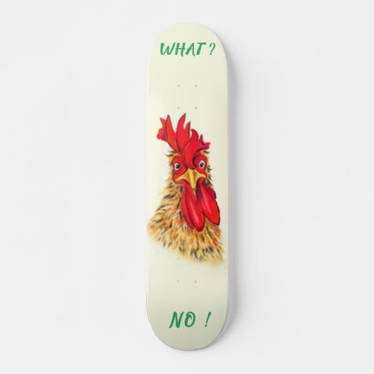 Funny Rooster Skateboard Custom Text (Voorkant)