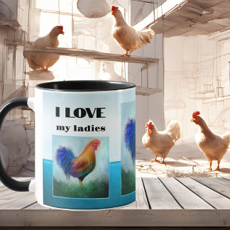 Funny Rooster Turquoise Koffiemok