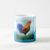 Funny Rooster Turquoise Koffiemok (Center)