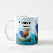 Funny Rooster Turquoise Koffiemok (Links)