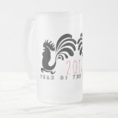 Funny Roosters Chinese Mok in het nieuwjaar 2017 (Voorkant links)