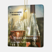 Funny Rosé Wine Workout Aangepast Keramisch Ornament (Links)