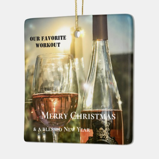 Funny Rosé Wine Workout Aangepast Keramisch Ornament (Links)