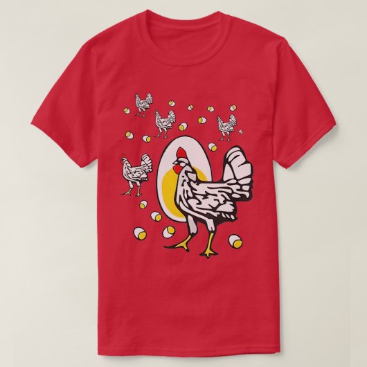 Funny Roseanne Rooster Chicken and Egg T-shirt (Design voorkant)