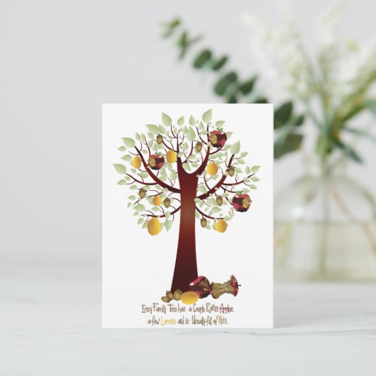 Funny Rotten Apple Family Tree Briefkaart (Staand voorkant)