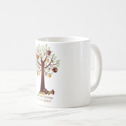 Funny Rotten Apple Family Tree Koffiemok (Voorkant rechts)