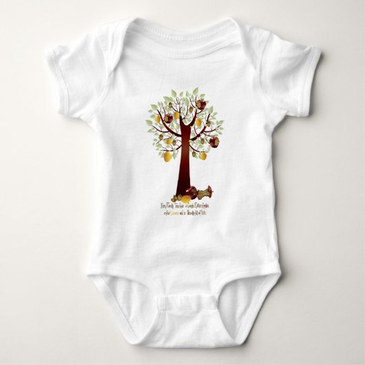 Funny Rotten Apple Family Tree Romper (Voorkant)