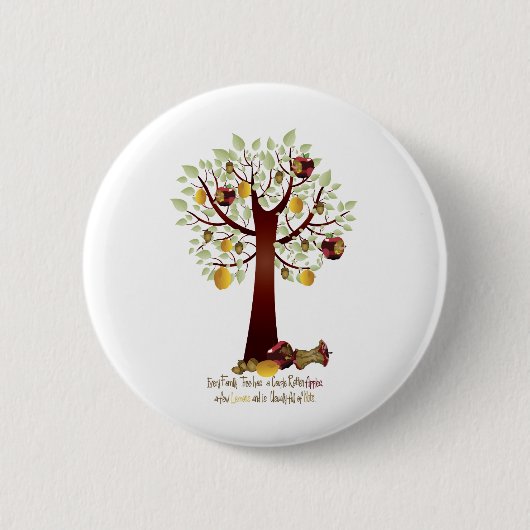 Funny Rotten Apple Family Tree Ronde Button 5,7 Cm (Voorkant)