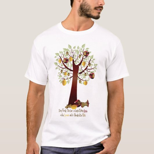 Funny Rotten Apple Family Tree T-shirt (Voorkant)