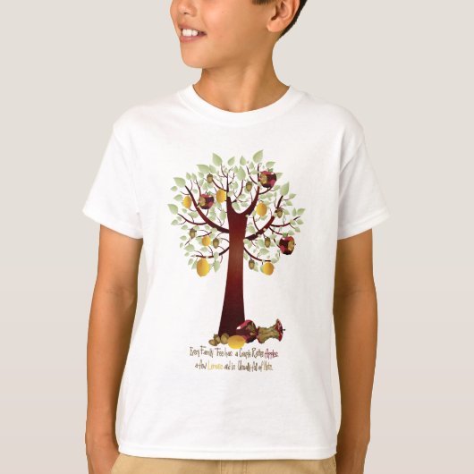 Funny Rotten Apple Family Tree T-shirt (Voorkant)