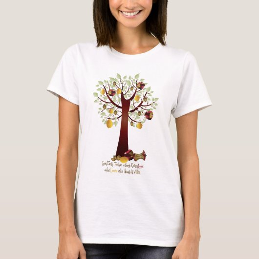 Funny Rotten Apple Family Tree T-shirt (Voorkant)