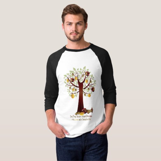 Funny Rotten Apple Family Tree T-shirt (Voorkant volledig)