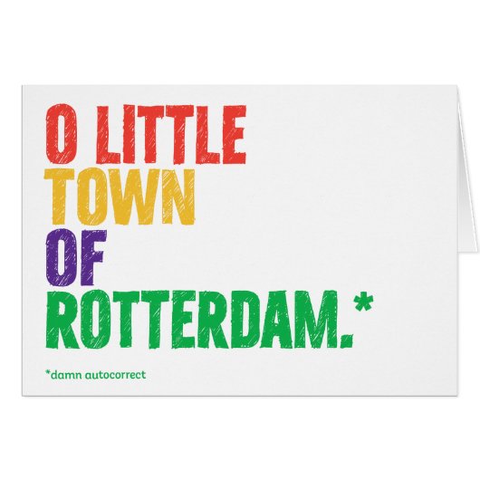 Funny "Rotterdam" AutoCorrecte kerstKaart (Voorkant Horizontaal)