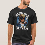 Funny Rottie Rottweiler Sherlock Bones Giant Dog M T-shirt (Voorkant)