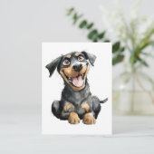 Funny Rottweiler Briefkaart (Staand voorkant)