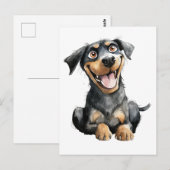 Funny Rottweiler Briefkaart (Voorkant / Achterkant)