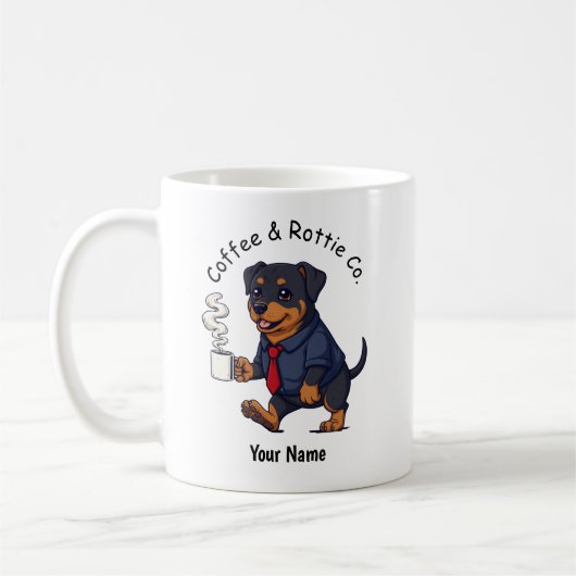 Funny Rottweiler Dog Business Suit Coffee  Koffiemok (Links)