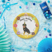 Funny Rottweiler Dog Donuts Birthday Party Papieren Bordje (Feest)