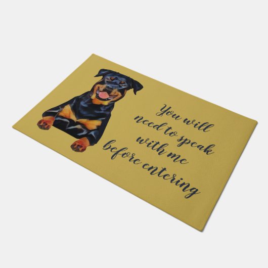 Funny Rottweiler Dog Doormat Deurmat (Schuin)