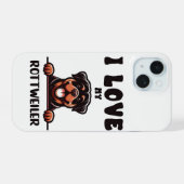 Funny Rottweiler Dog iPhone 15 Case (Achterkant horizontaal)