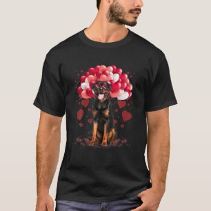 Funny Rottweiler Heart Valentijnsdag Dog Dad mama T-shirt