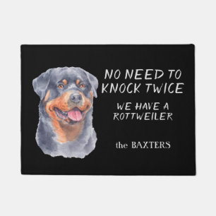 Funny Rottweiler hoeft geen dubbele portier te sla Deurmat