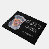 Funny Rottweiler hoeft geen dubbele portier te sla Deurmat (Schuin)