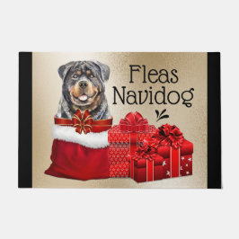 Funny Rottweiler-kerstvlooien navidog cadeautjes Deurmat