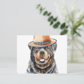 Funny Rottweiler met Pet Feestdagenkaart (Staand voorkant)