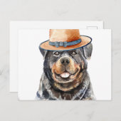 Funny Rottweiler met Pet Feestdagenkaart (Voorkant / Achterkant)