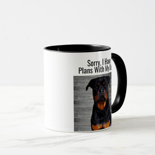 Funny Rottweiler Plans met hond Animal Mok (Voorkant rechts)