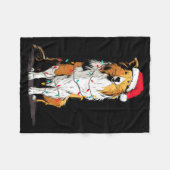 Funny Rough Collie Christmas Graphics Dog Lights L Fleece Deken (Voorkant (Horizontaal))