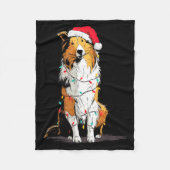 Funny Rough Collie Christmas Graphics Dog Lights L Fleece Deken (Voorkant)