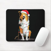 Funny Rough Collie Christmas Graphics Dog Lights L Muismat (Met muis)