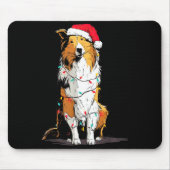 Funny Rough Collie Christmas Graphics Dog Lights L Muismat (Voorkant)