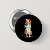 Funny Rough Collie Christmas Graphics Dog Lights L Ronde Button 5,7 Cm (Voorkant /achterkant)