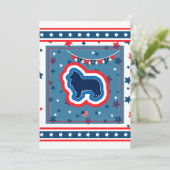 Funny Rough Collie Fireworks 4th of Juli BBQ Kaart (Staand voorkant)