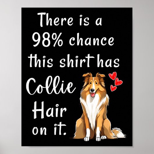 Funny Rough Collies 98% Chance Shirt Has Hair Roug Poster (Voorkant)
