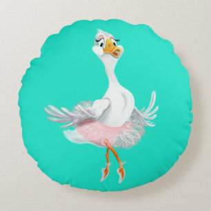 Funny Round Pillow Ballerina Duck - Uw kleuren Rond Kussen