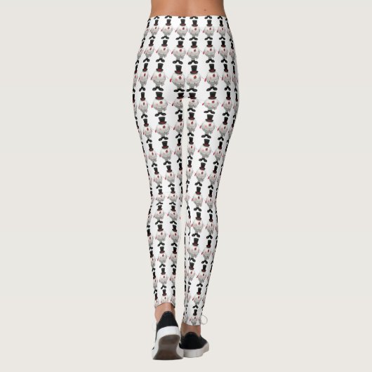 Funny Round Snowman, feestelijke kerst Leggings (Achterkant)