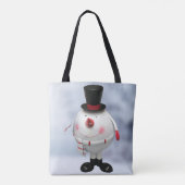 Funny Round Snowman Kerstmis Tote Bag (Achterkant)