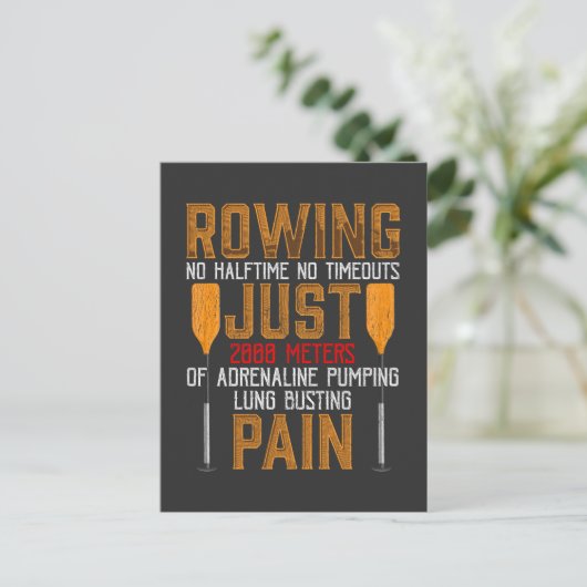Funny Rowing Adrenaline Pumping Lung Busting Rower Briefkaart (Staand voorkant)