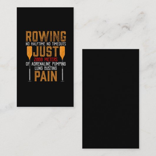 Funny Rowing Adrenaline Pumping Lung Busting Rower Visitekaartje (Voorkant / Achterkant)