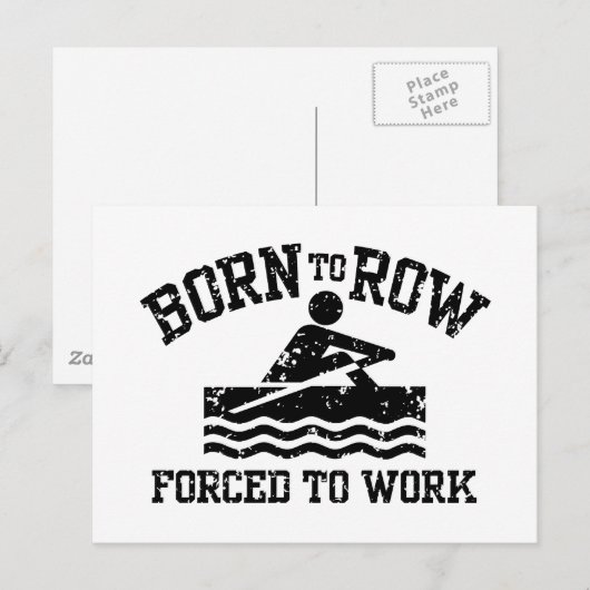 Funny Rowing Briefkaart (Voorkant / Achterkant)