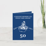 Funny Rowing Woman Blue Sister 50th Birthday Kaart<br><div class="desc">Grappig Rowing Woman Blue Sister 50th Birthday, een grappig ontwerp dat bestemd is voor elke zus op haar verjaardag. Als je op zoek bent naar een grappige zuster verjaardagskaart, een zuster verjaardagskaart of een vijftigste zusje verjaardagskaart, dan heb je deze nodig. Het ontwerp kenmerkt een eenvoudige witte vrouw schetst het...</div>