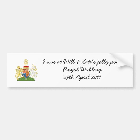 Funny Royal Wedding souvenir autosticker Bumpersticker (Voorkant)