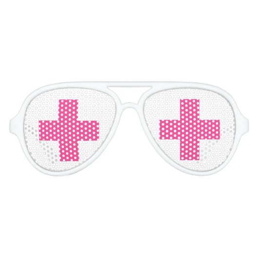 Funny roze kruisverpleger kostuums aviator zonnebril (Voorkant)