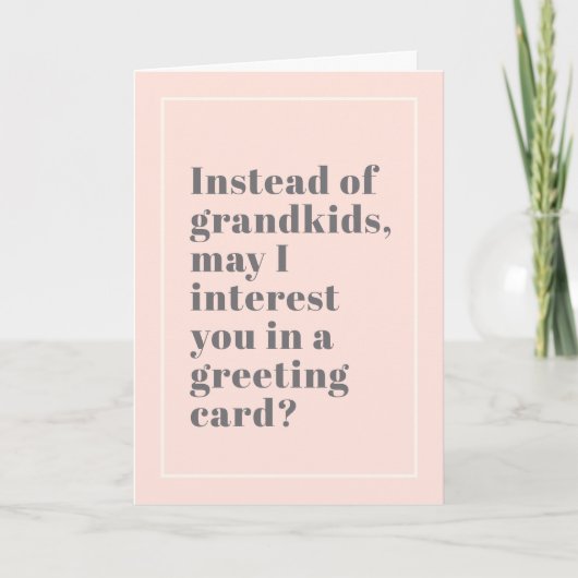 Funny Roze Moederdag Kaart, in plaats van kleinkin Kaart (Voorkant)